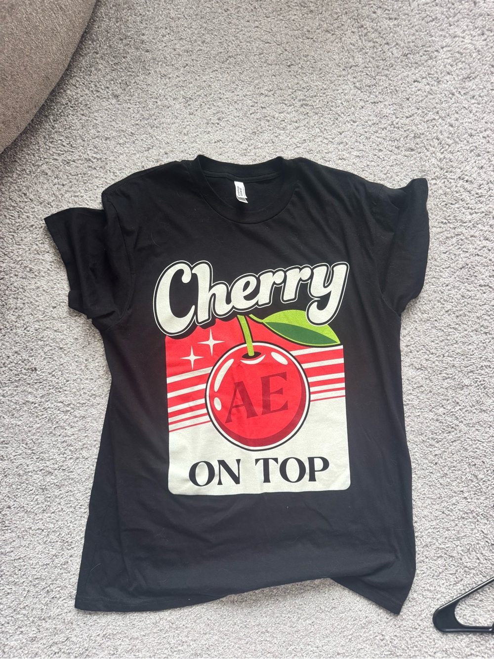 Armchair Expert "Cherry On Top" Black Graphic Tee